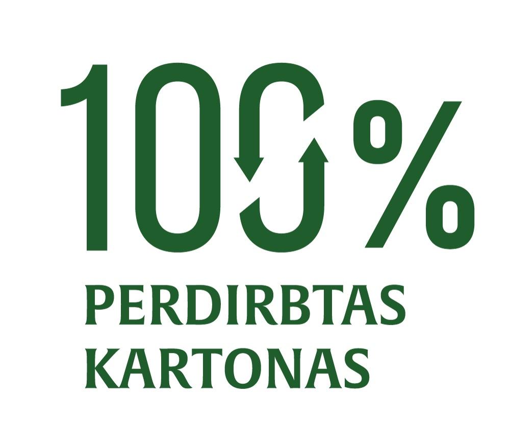 Prekės ženklas: 100 % PERDIRBTAS KARTONAS